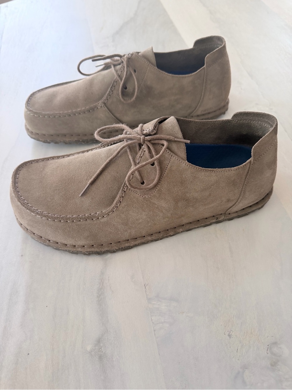 Birkenstock Taupe Suede Lace-Up Casual Shoes